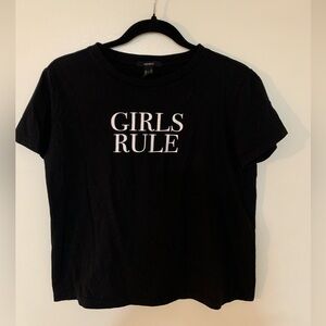 Black Crew Neck Crop T-Shirt